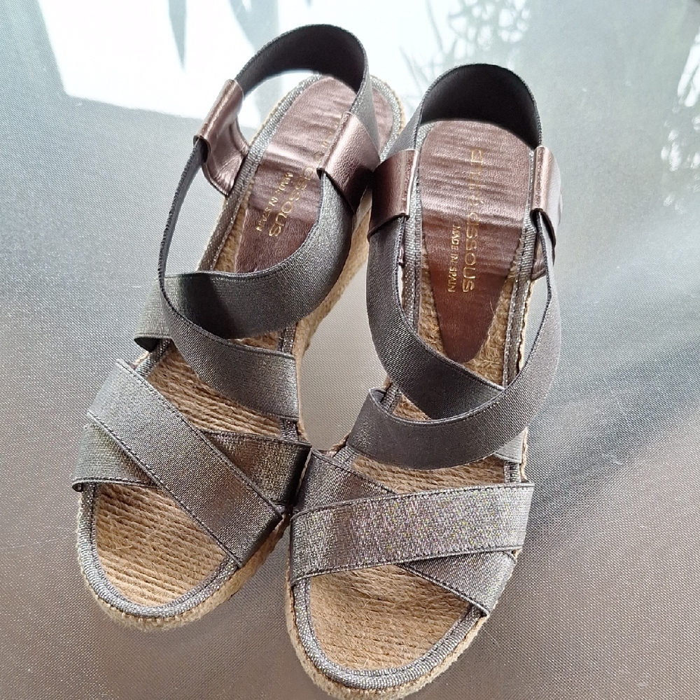 Andre Assous Silver Espadrilles with Strappy Design
